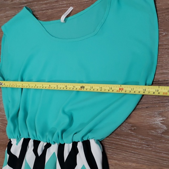 My Story Geometric Print Colorful Coastal Fit Flare Dress - Picture 4 of 6